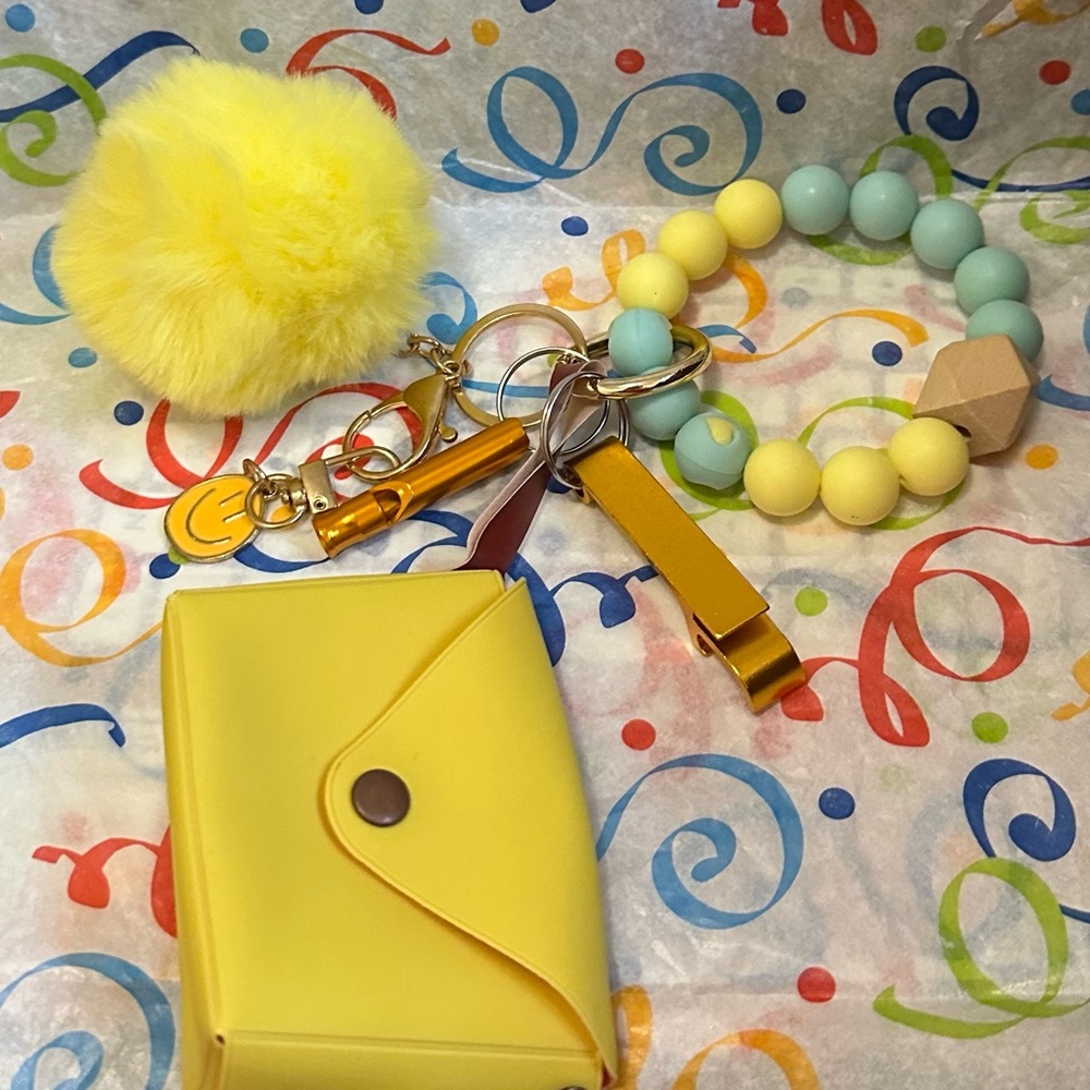 Yellow and Mint Keychain Set for Kids
